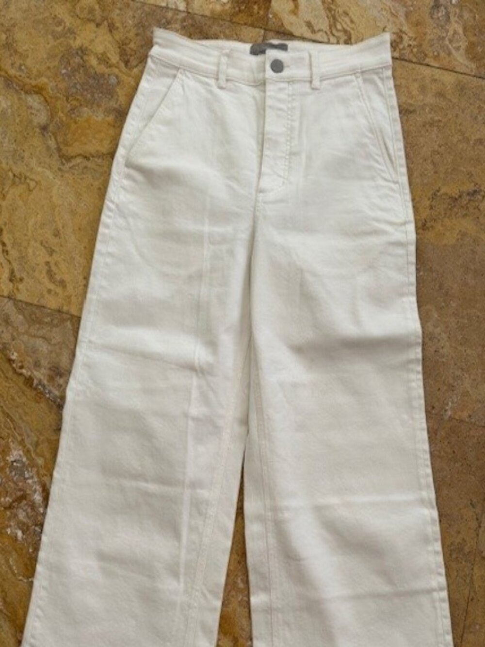 Everlane - White Denim Flat Front Flared Women's Jeans - Size 8